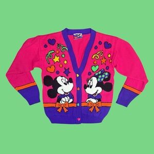 Vintage 90s Minnie and Mickey Cardigan
